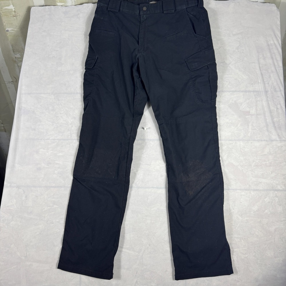 5.11 Tactical Cargo Pants Mens Black Straight Leg Workwear Ripstop‎ 34x36